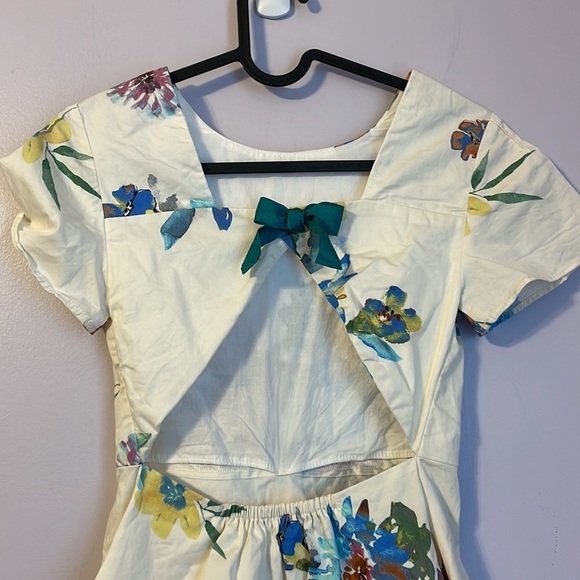 Zara Girls Soft Collection Floral Cut Out Back Fit and Flare Dress size 10 - Picture 8 of 16